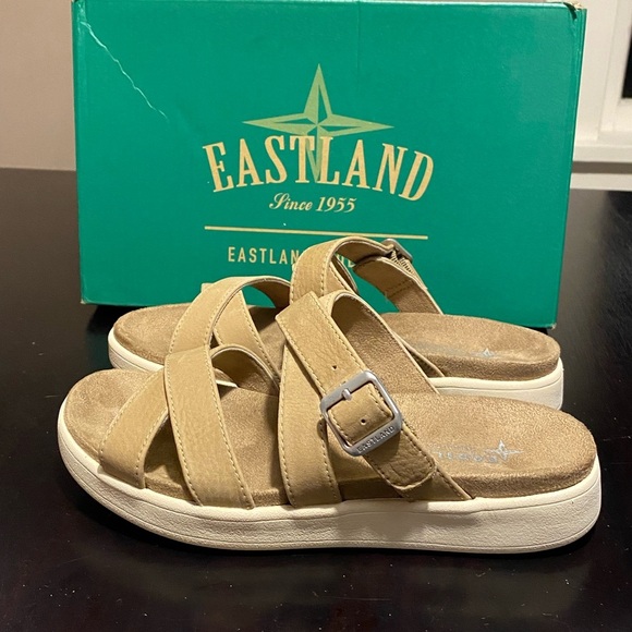 Eastland Machias tan leather slide new size 7. Flatform sandals - Picture 6 of 10